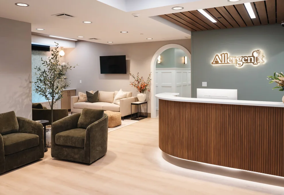 The Allergenix reception and waiting area in West Des Moines